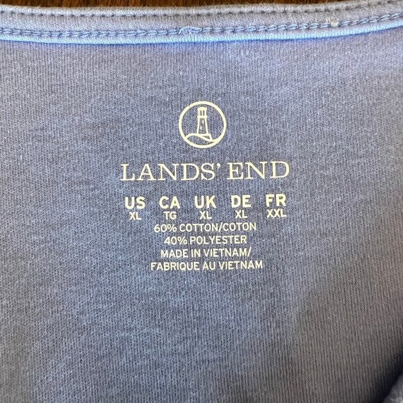 Lands' End 3/4 Sleeve Purple V-neck cotton blend top, Size XL - Picture 5 of 8